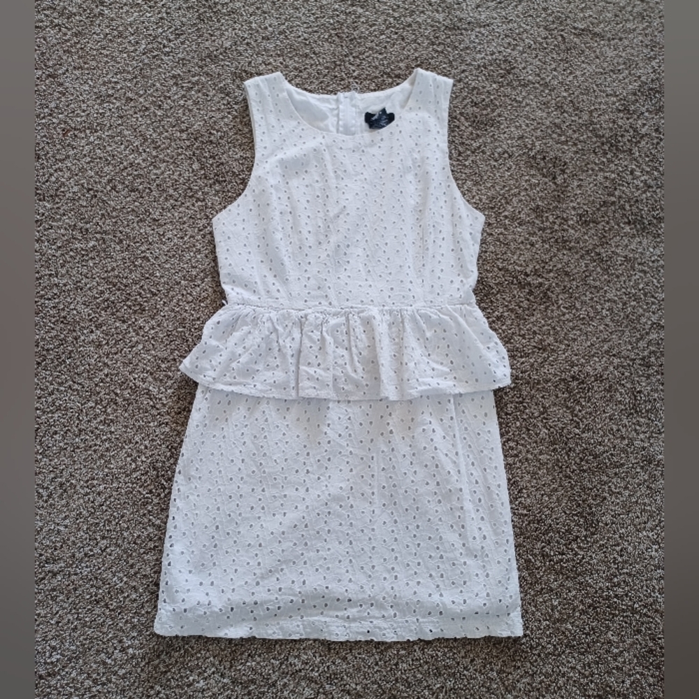 White Eyelet Peplum Dress B. Smart